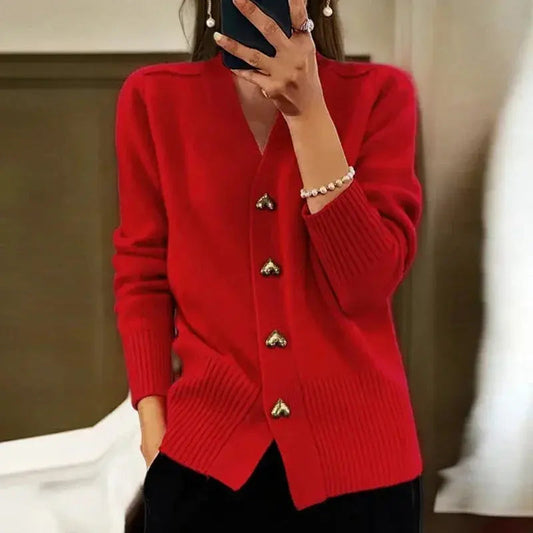 Women's V-Neck Cardigan Sweater Cozy Layering - Vonnera