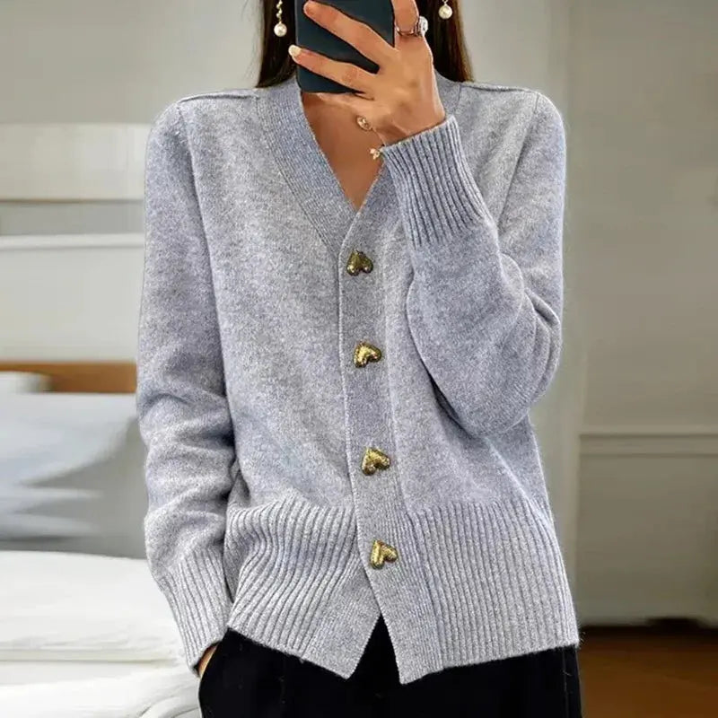 V-Neck Cardigan Sweater for Women – Stylish & Cozy Layering Piece 2
