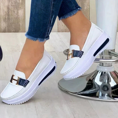 Women's Platform Loafers Slip On Style