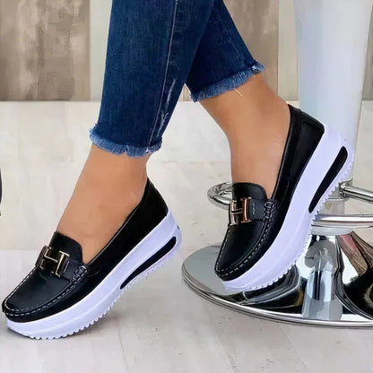 Women's Platform Loafers Slip On Style