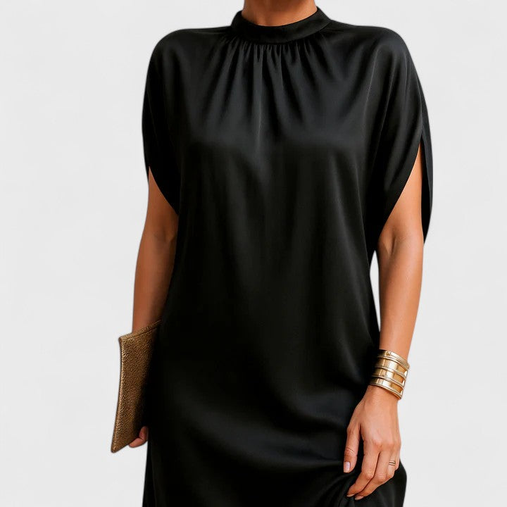 Women's Mock Neck Mini Split Sleeve Dress