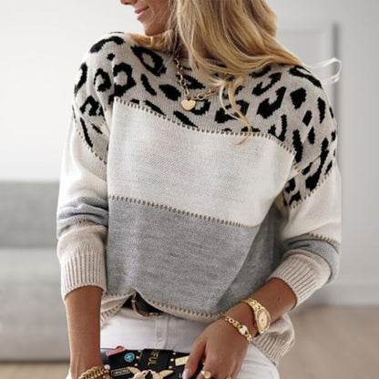Women's Color Block Sweater Multi-Panel Design