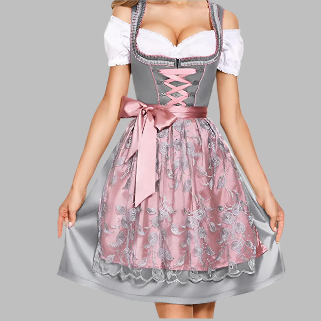 Women's Traditional Folk Costume Apron Blouse Set - Vonnera