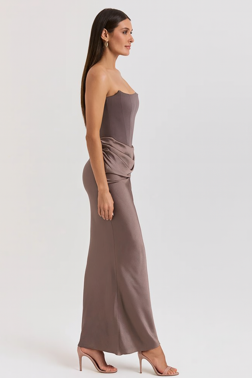 Strapless Maxi Dress Flowing Silhouette