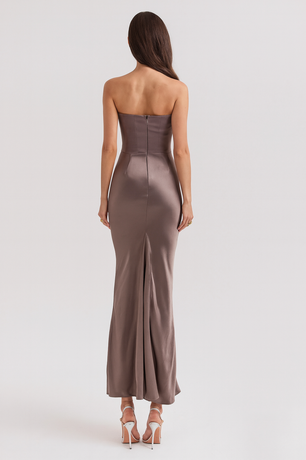 Strapless Maxi Dress Flowing Silhouette