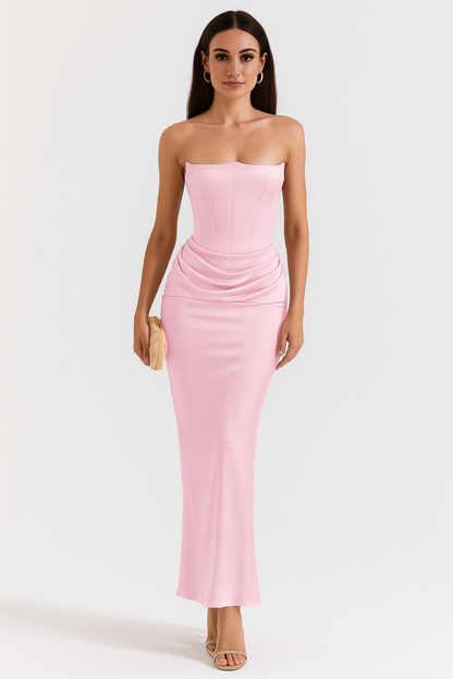 Strapless Maxi Dress Flowing Silhouette