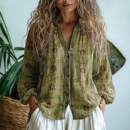 Women's Relaxed Fit Blouse Nature Print