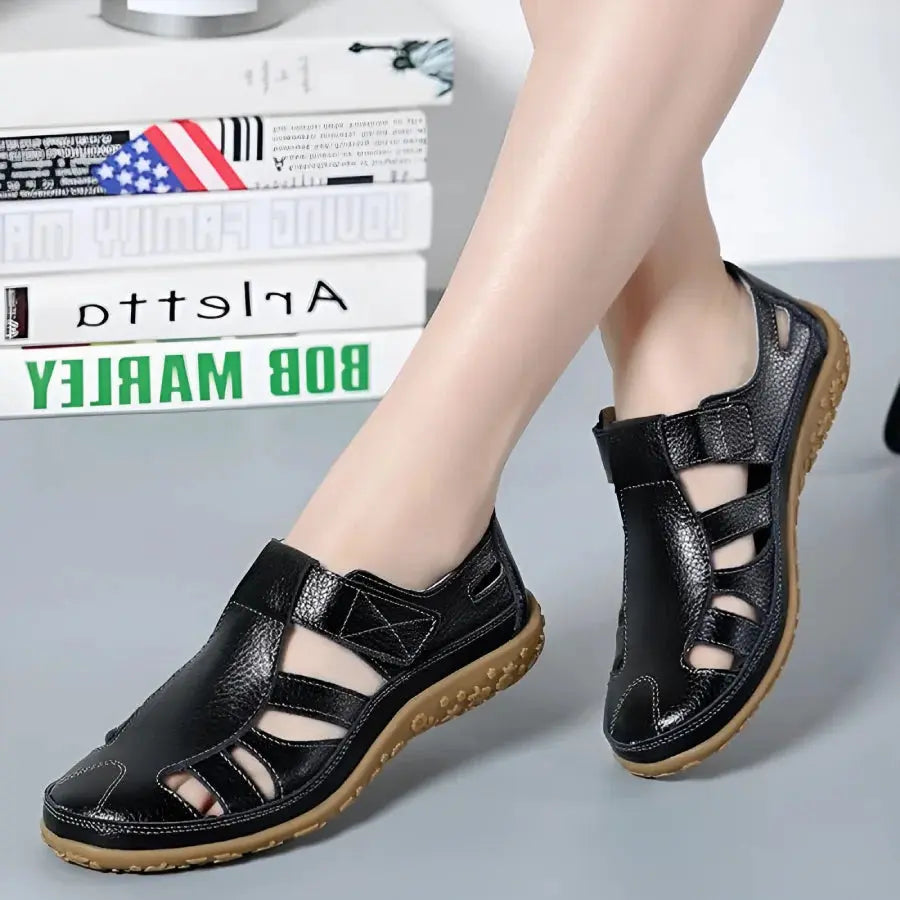 Women's Leather Sandals Elegant Comfortable Design - Vonnera