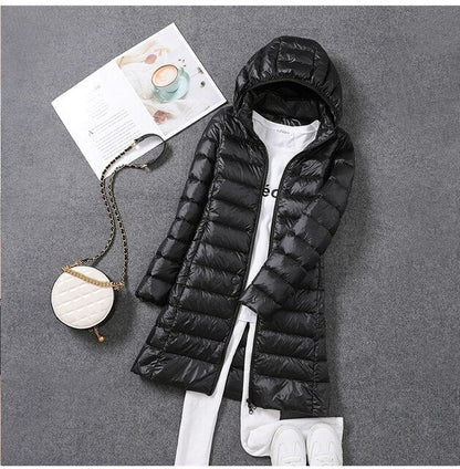 Women's Down Jacket Detachable Hood Insulated