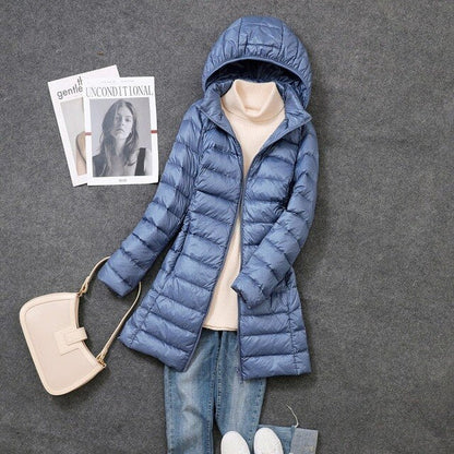 Women's Down Jacket Detachable Hood Insulated
