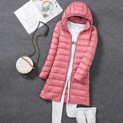 Women's Down Jacket Detachable Hood Insulated