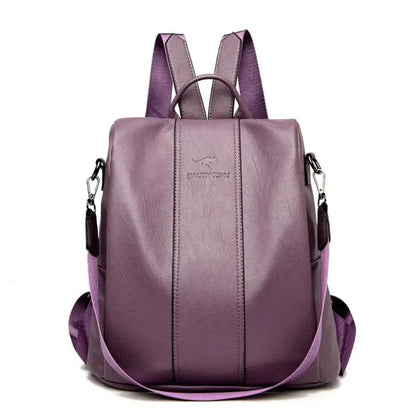Women's Leather Convertible Backpack Hidden Pockets