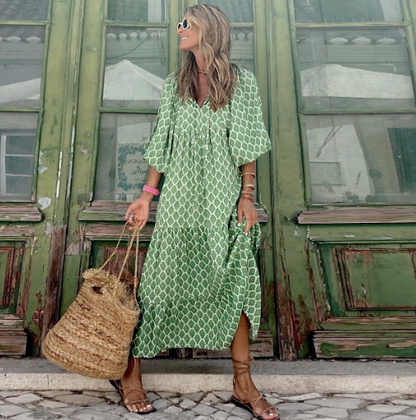 Women's Floral Midi Dress Elegant