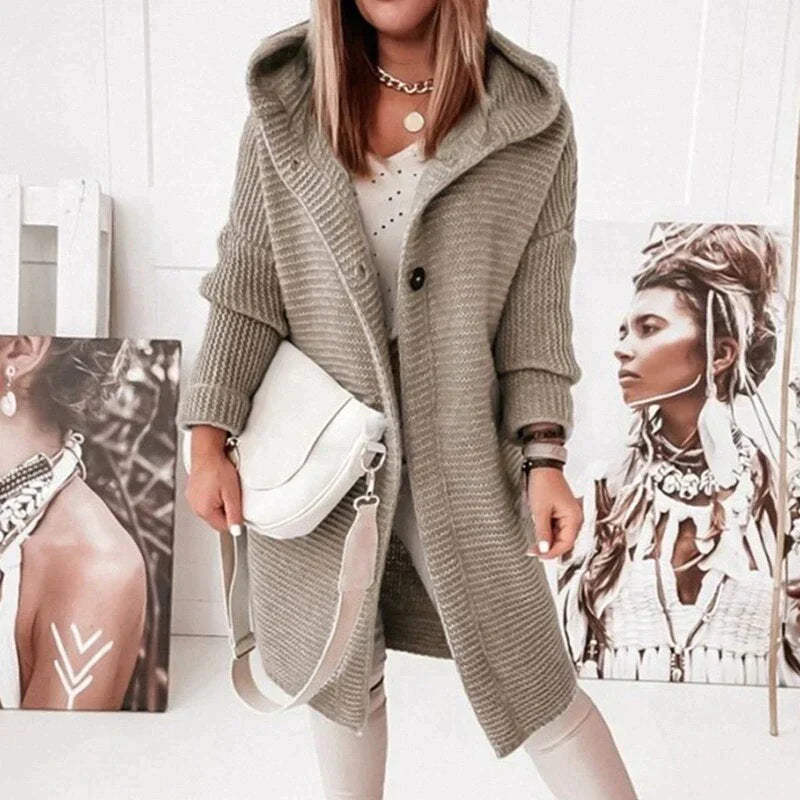 Women's Knit Hooded Cardigan