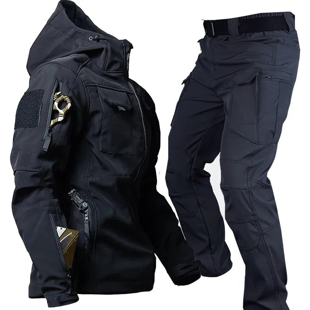 Men's Hooded Jacket Cargo Pants Set
