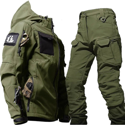 Men's Hooded Jacket Cargo Pants Set