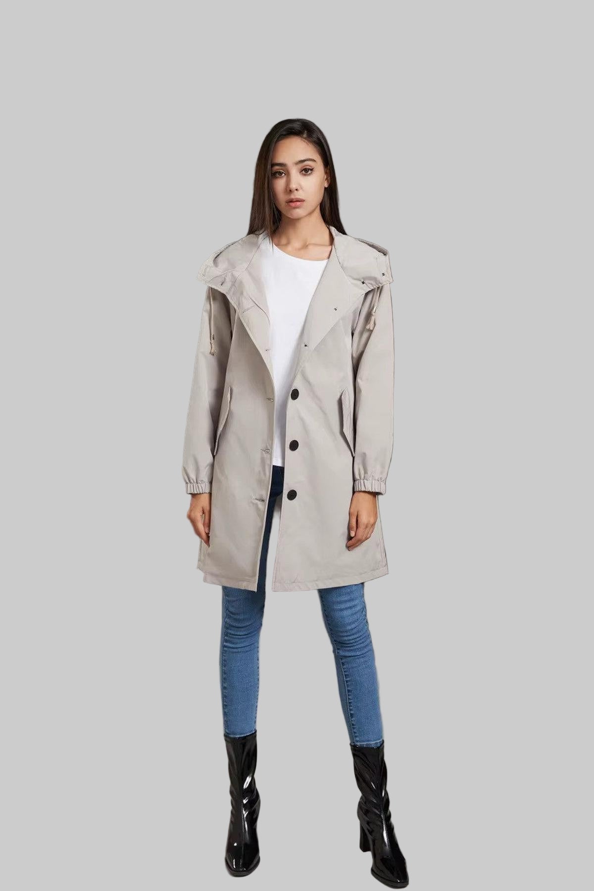 Women's Hooded Raincoat Trench - Vonnera
