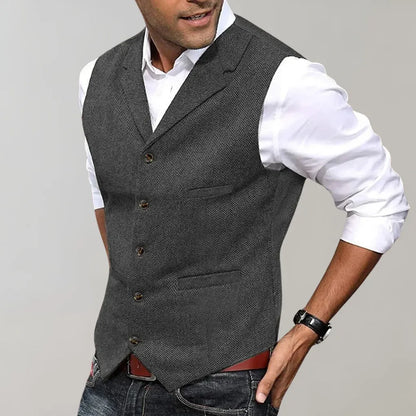 Men's Formal Suit Vest Elegant Layered