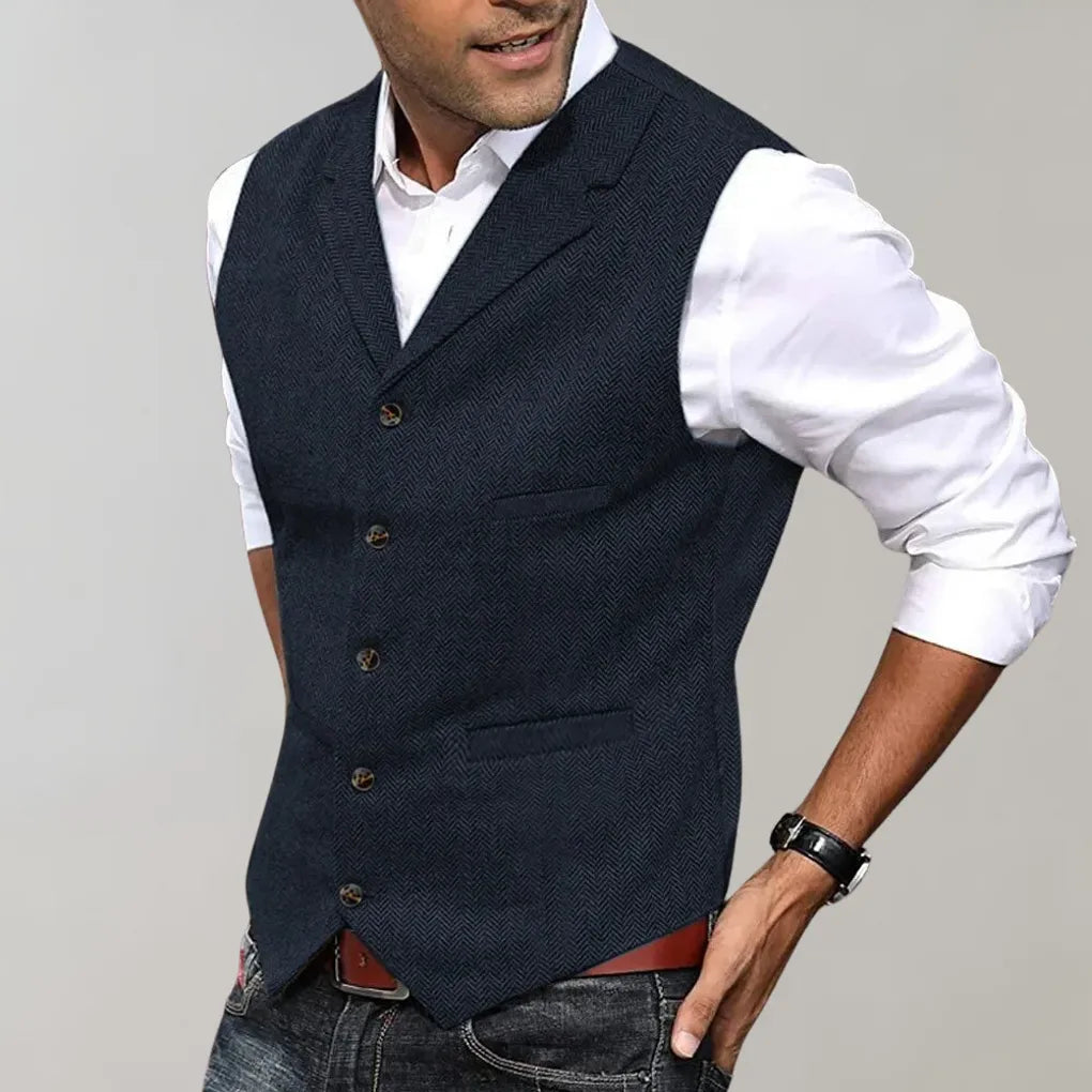 Men's Formal Suit Vest Elegant Layered