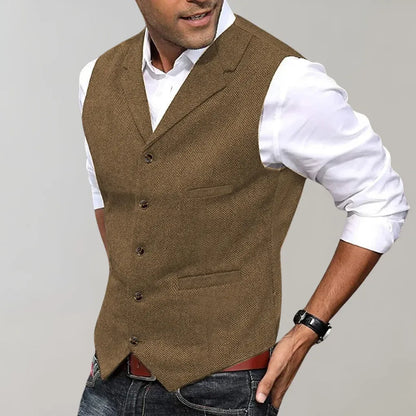 Men's Formal Suit Vest Elegant Layered