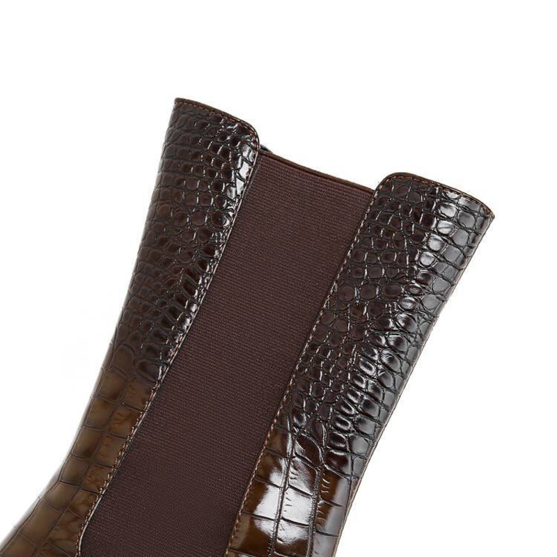 Women's Platform Boots Elastic Side Panels
