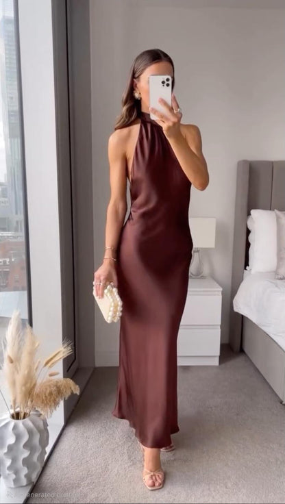 Women's Velvet Midi Evening Dress - Vonnera