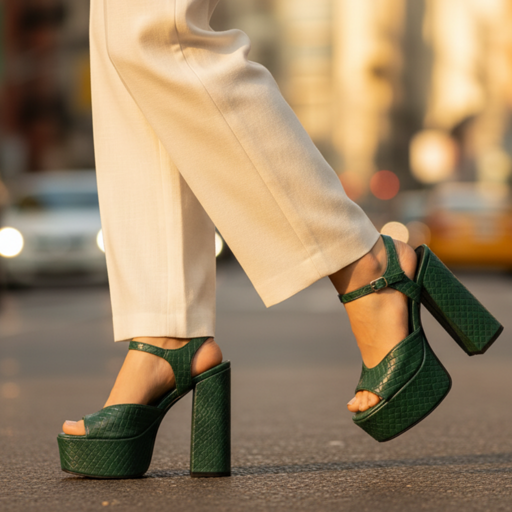 Women's Veloura Buckle Platform High Heels