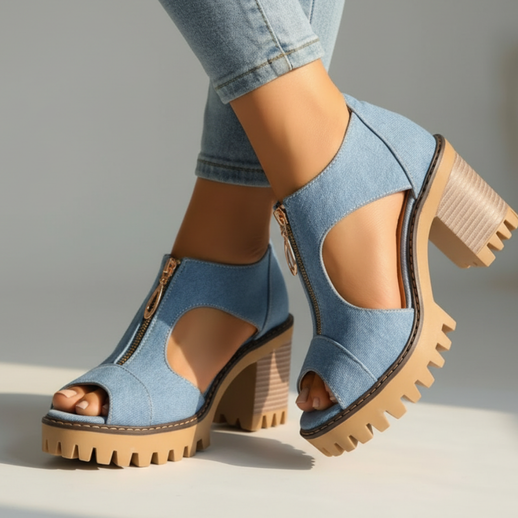 Women's Peep Toe Summer Sandals - Vonnera
