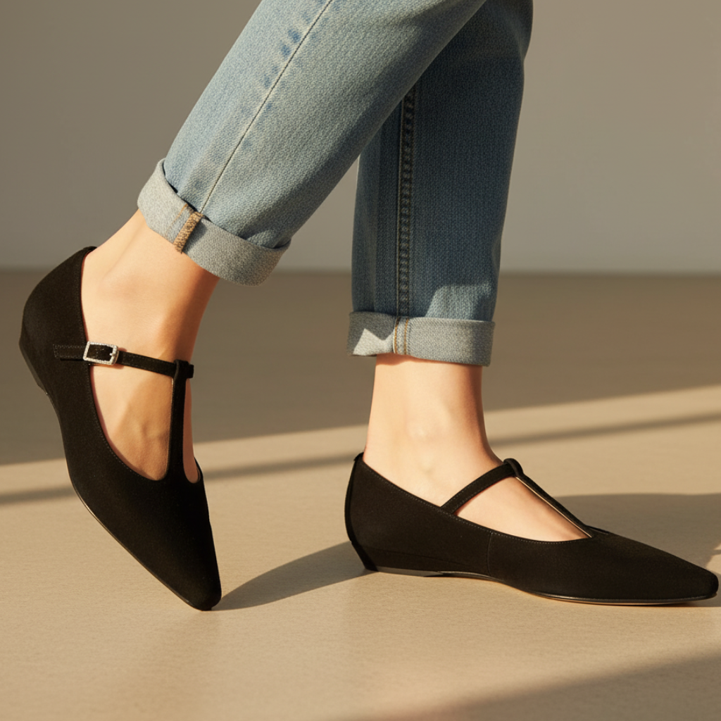 Women's Pointed Toe Mary Jane Flats