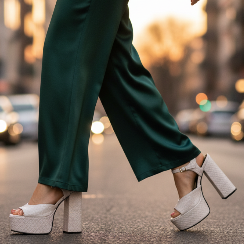 Women's Veloura Buckle Platform High Heels