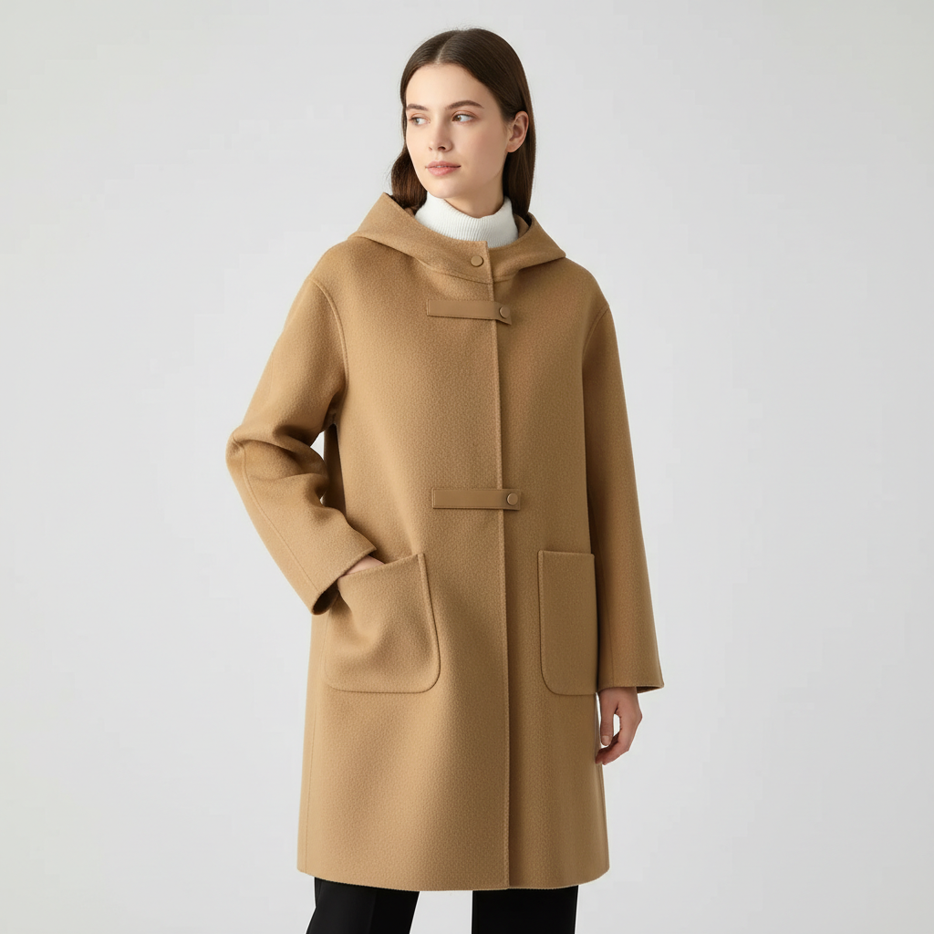 Womens Wool Hooded Coat - Vonnera