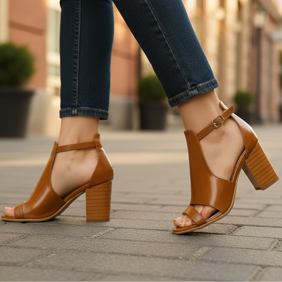Nolani Women's Leather Strap Heels
