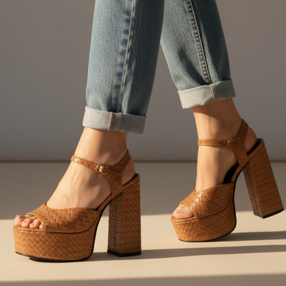 Women's Veloura Buckle Platform High Heels