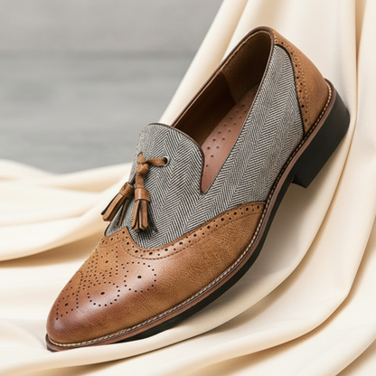 Men's Leather Tassel Loafers - Vonnera