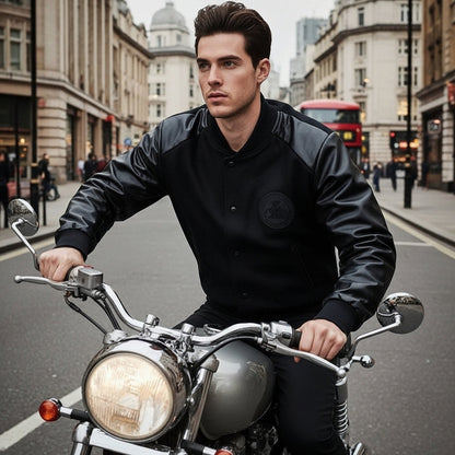 Men's Varsity Jacket Black - Vonnera