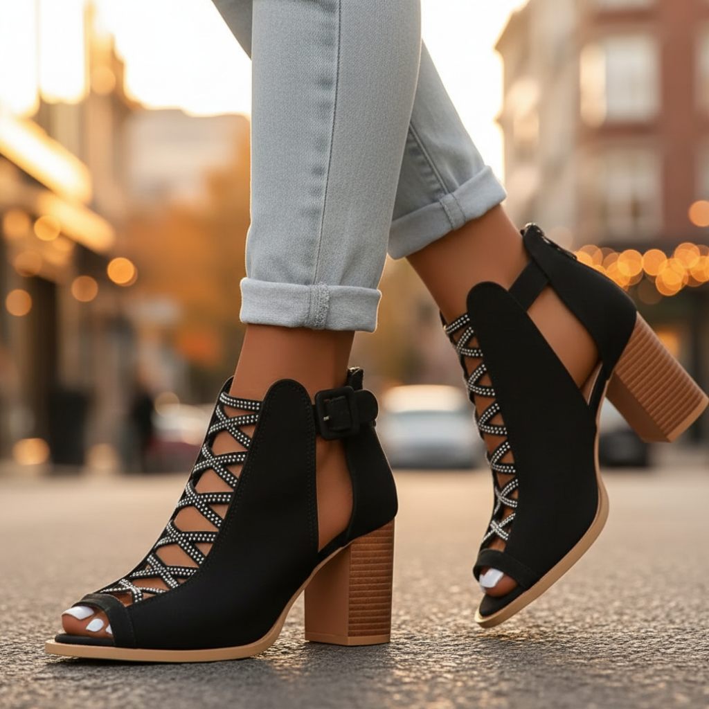 Women's Comfy Block Heel Shoes - Vonnera