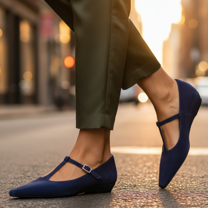 Women's Pointed Toe Mary Jane Flats