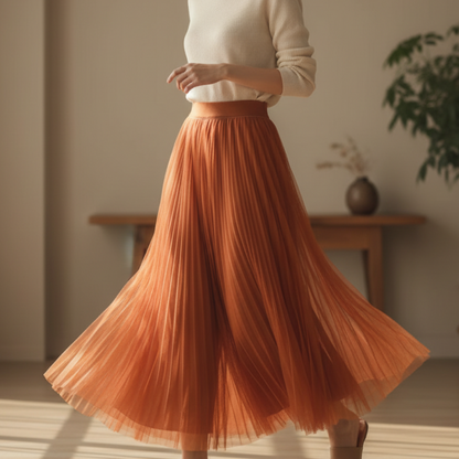 Women's Pleated Flowy Skirt - Vonnera