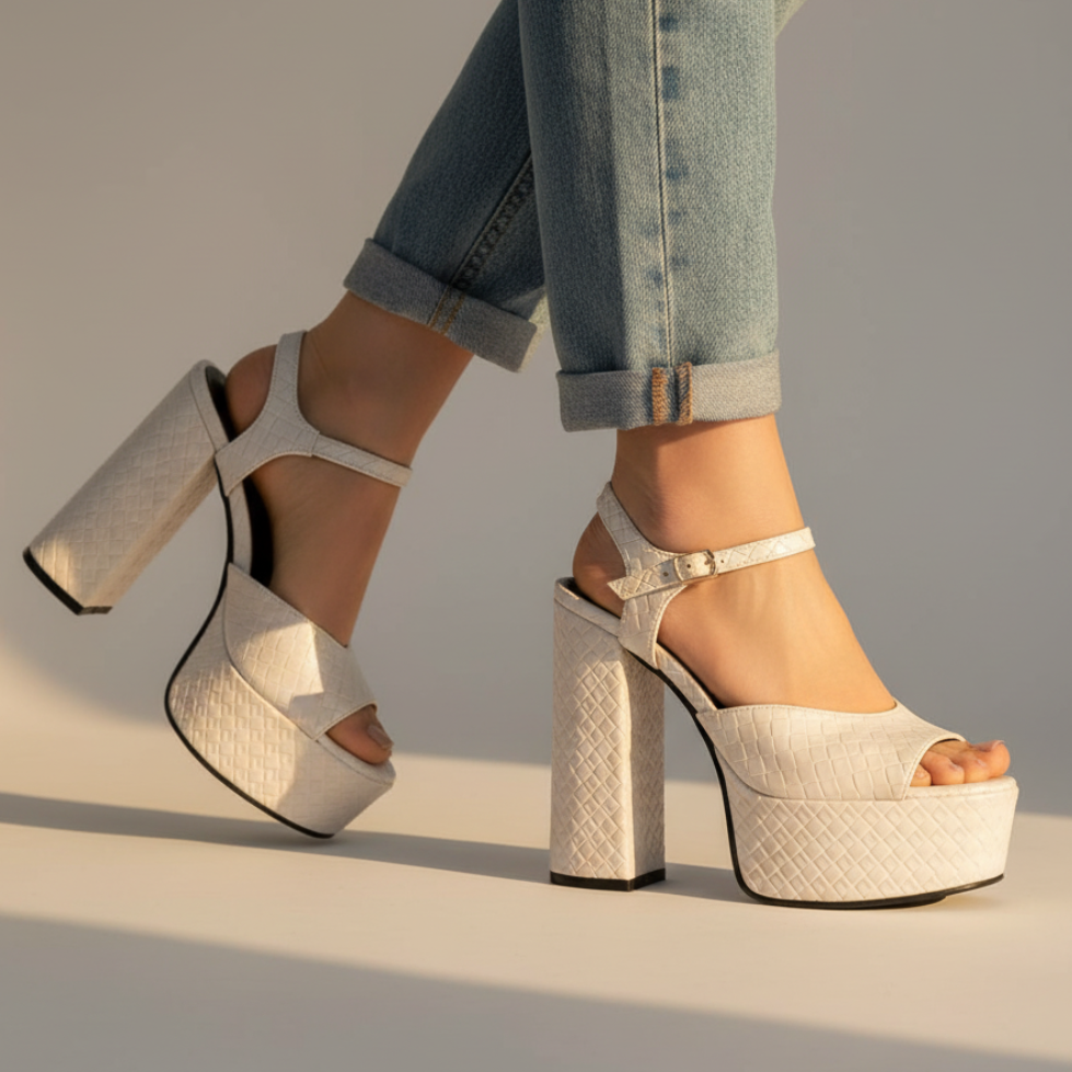 Women's Veloura Buckle Platform High Heels
