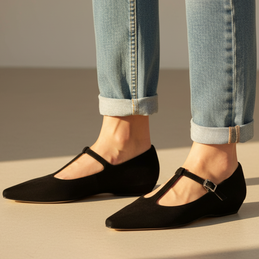 Women's Pointed Toe Mary Jane Flats