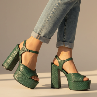 Women's Veloura Buckle Platform High Heels