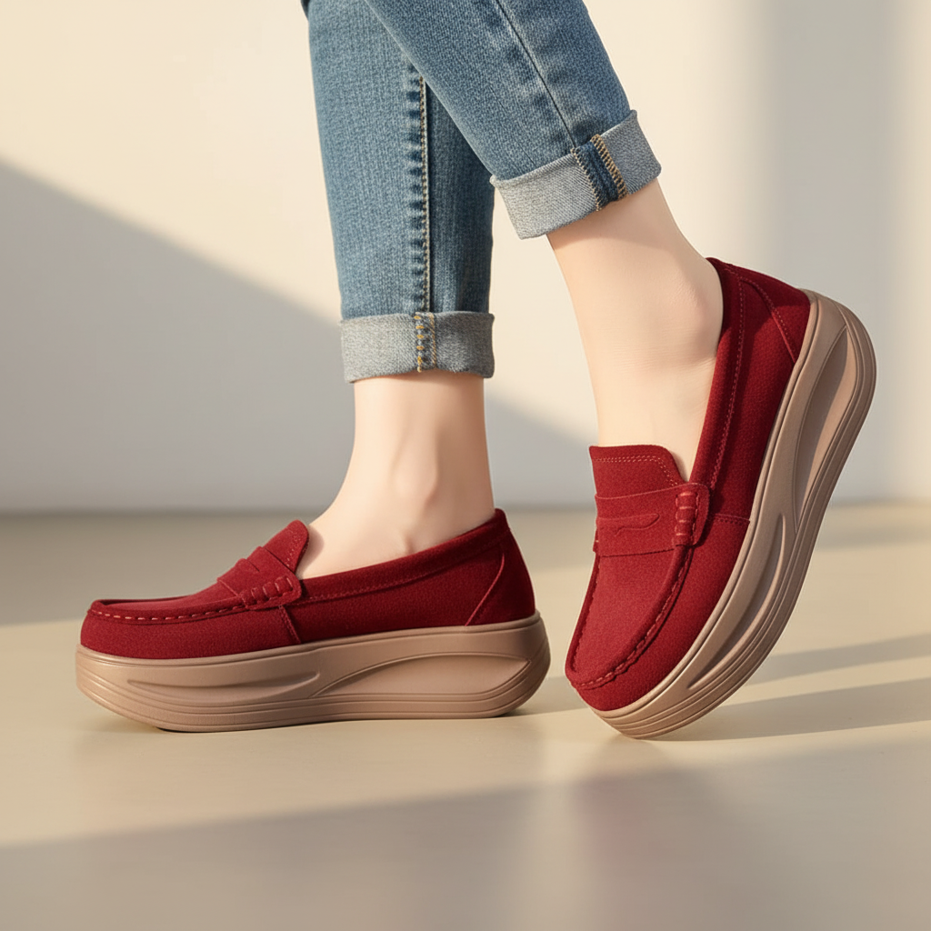 Women's Suede Platform Walking Shoes