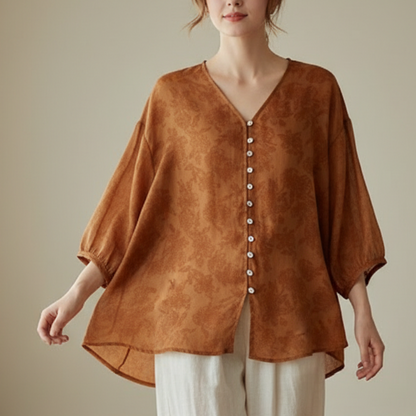 Women's V-Neck Linen
