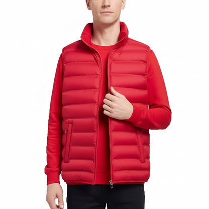 Men's Down Vest Sleeveless Zipper Windproof Solid Color - Vonnera
