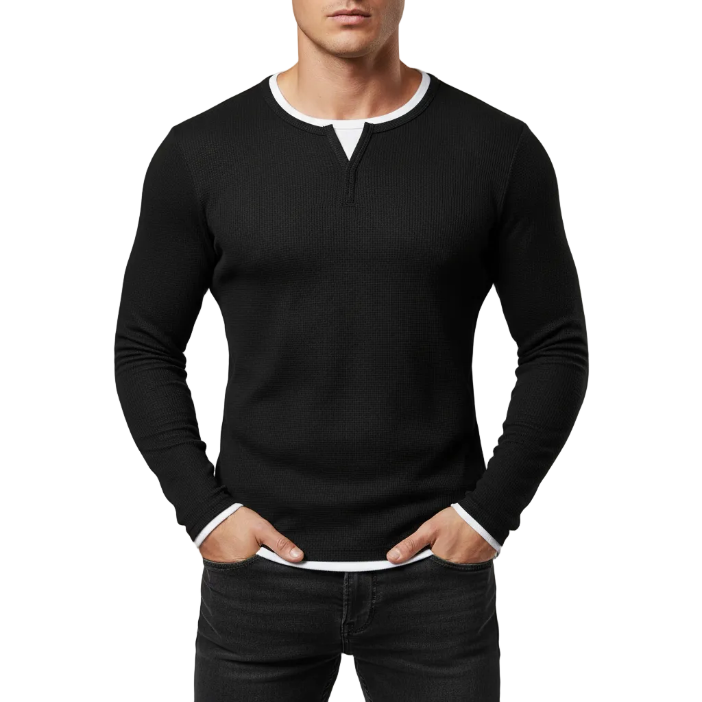 Men's Henley Long Sleeve Shirt - Vonnera