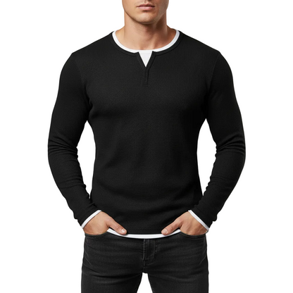 Men's Henley Long Sleeve Shirt - Vonnera
