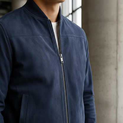 Castello Men's Classic Bomber Leather Jacket