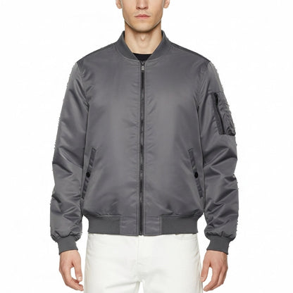 Men's Windproof Bomber Jacket Water Resistant Ma-1 Black