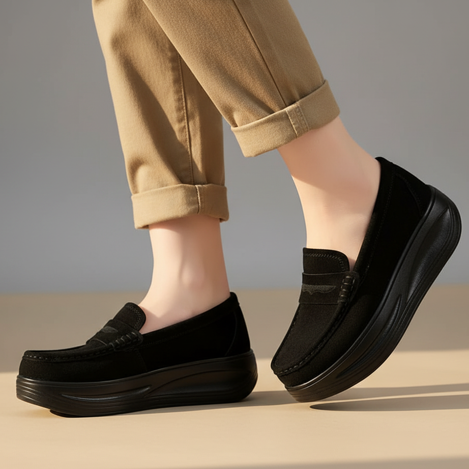 Women's Suede Platform Walking Shoes
