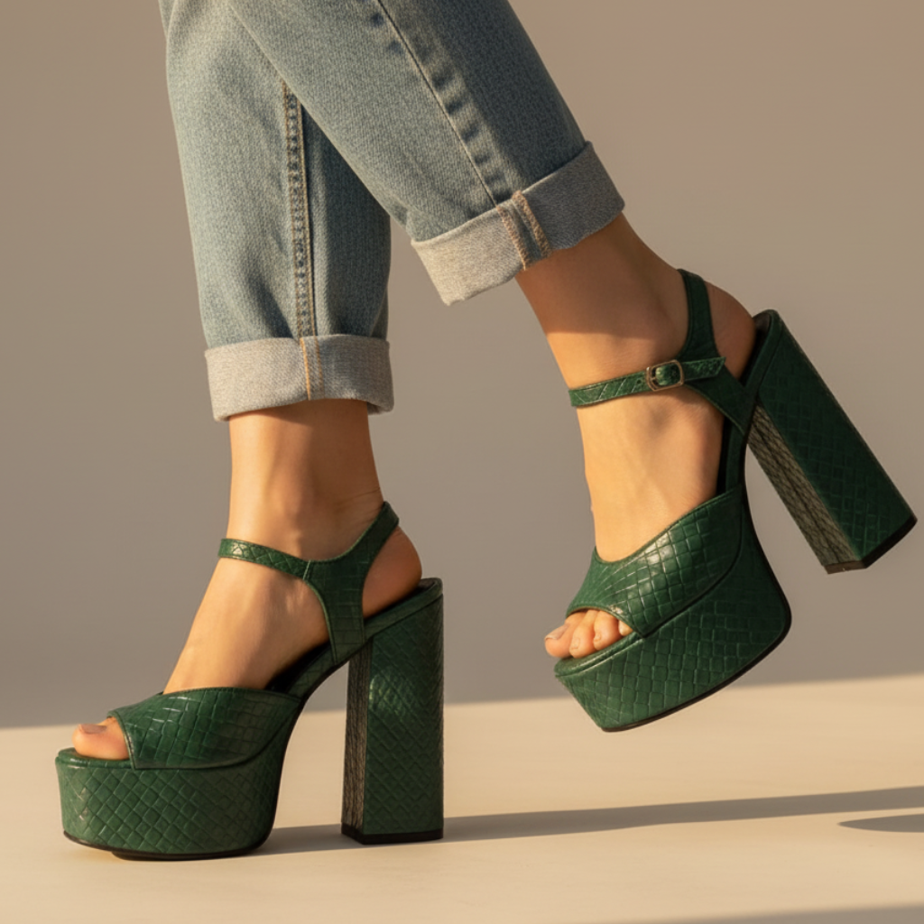 Women's Veloura Buckle Platform High Heels